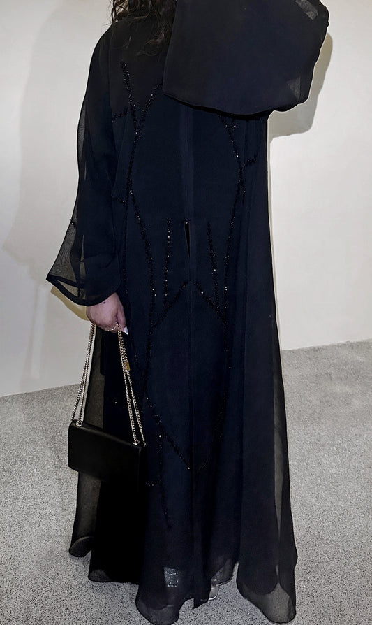 Midnight mist  organza Abaya